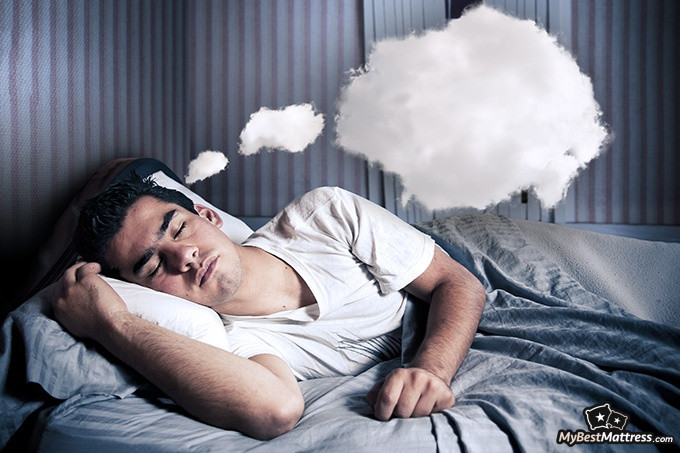 Vivid Dreams - a man dreaming in his bed.
