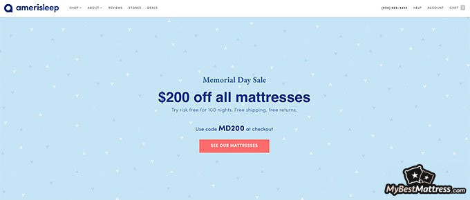 Amerisleep reviews: homepage