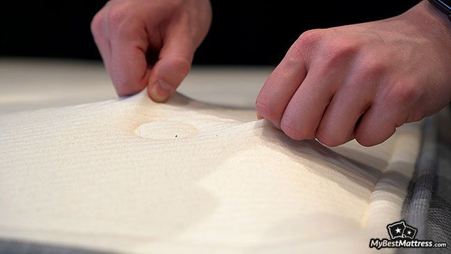 Awara Mattress Review: stretching the top layer of Awara mattress. Awara Mattress Review: stretching the top layer of Awara mattress.