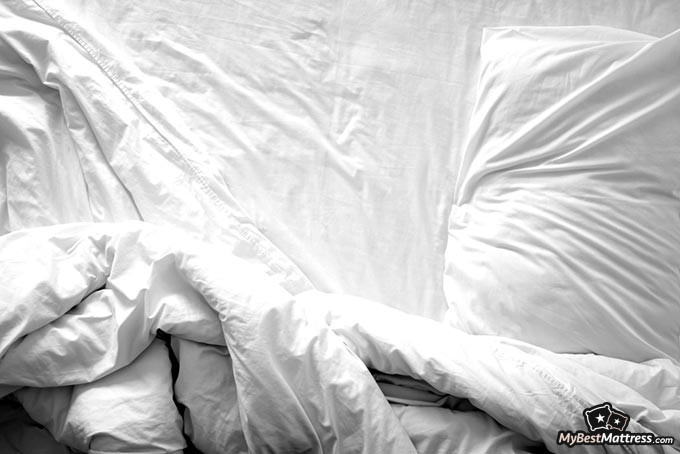 Best bed sheets: mattress and pillow sheets on a bed.