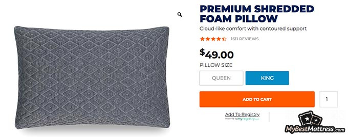 brooklyn bedding premium shredded foam pillow