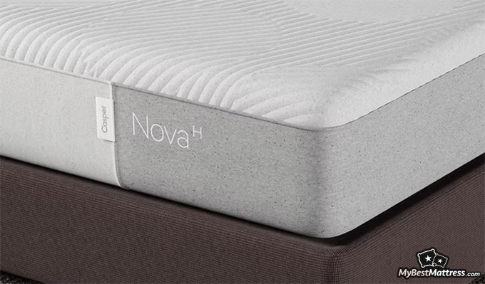 Casper Hybrid Mattress Reviews: the Nova hybrid mattress at an angle. Casper Hybrid Mattress Reviews: the Nova hybrid mattress at an angle.