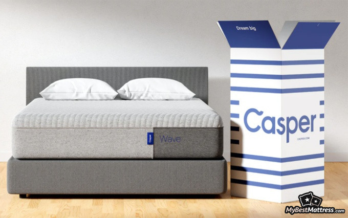 Casper Wave Review:  the wave mattress and its packaging.