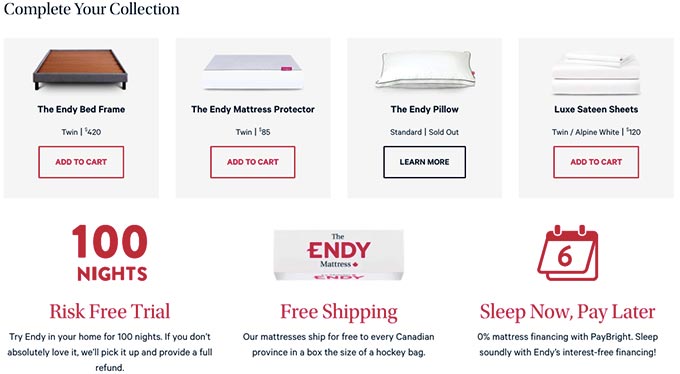 Endy mattress review: product choice options. Endy mattress review: product choice options.