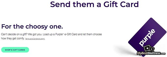 GhostBed VS Purple: Purple's gift card. GhostBed VS Purple: Purple's gift card.