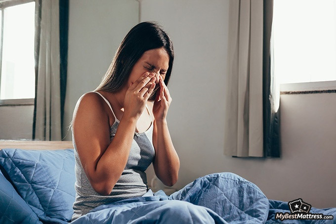 How to Stop Drooling: woman with sinusitis.