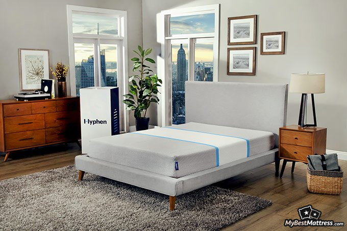 Hyphen mattress reviews: a Hyphen mattress in a room.