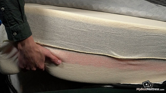 Layla Mattress Reviews: showing the layers of the mattress.