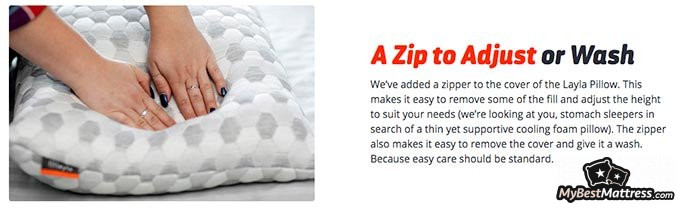 Layla pillow review: washing the pillow.