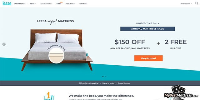 Leesa reviews: homepage Leesa reviews: homepage