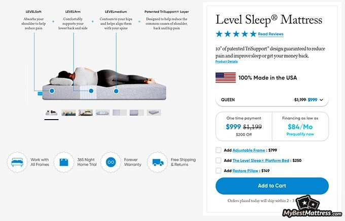 Level Sleep reviews: product pricing page. Level Sleep reviews: product pricing page.