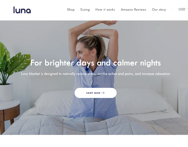 Luna weighted blanket review: homepage Luna weighted blanket review: homepage
