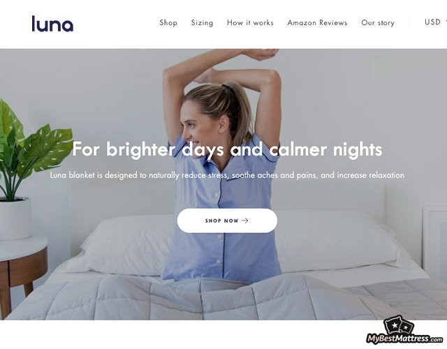 Luna weighted blanket review: homepage Luna weighted blanket review: homepage