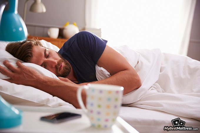 Biphasic sleep: man sleeping during the day Biphasic sleep: man sleeping during the day