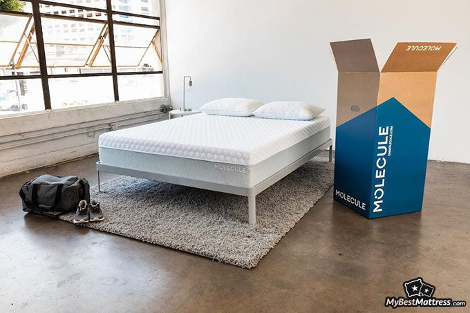 Molecule mattress review: Molecule 1 mattress in a room. Molecule mattress review: Molecule 1 mattress in a room.