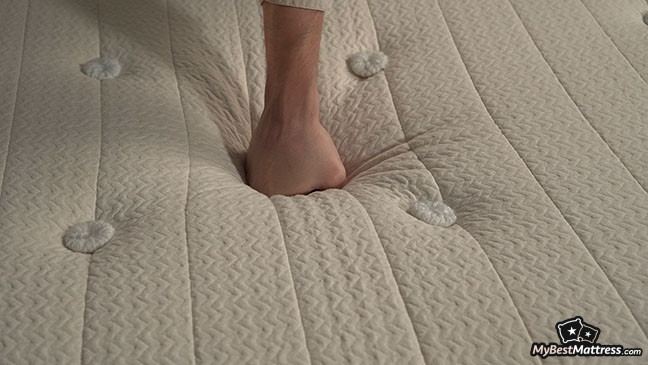 My Green Mattress Reviews: testing the firmness of the mattress. My Green Mattress Reviews: testing the firmness of the mattress.