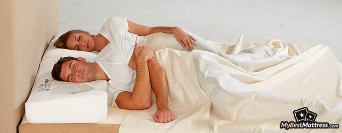 Yogabed mattress review: two people sleeping in a bed.