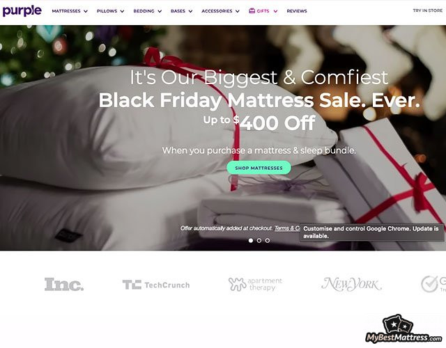 Purple Mattress Protector review: homepage Purple Mattress Protector review: homepage