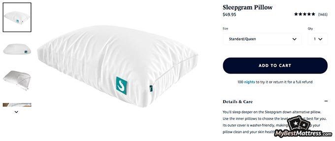 Sleepgram pillow reviews: the Sleepgram pillow.