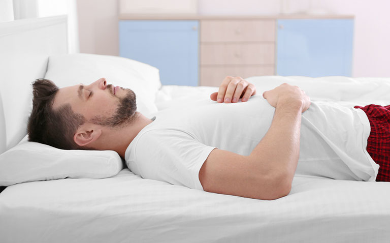 Talking in your sleep: man sleeping Talking in your sleep: man sleeping