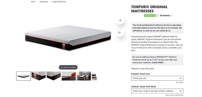 Tempur mattress review: the Tempur Original mattress.