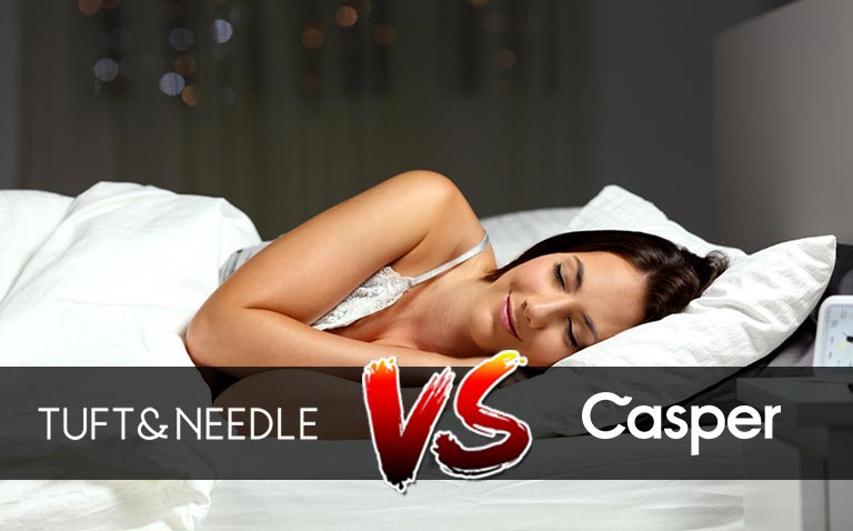Tuft and Needle VS Casper: a woman sleeping in a bed. Tuft and Needle VS Casper: a woman sleeping in a bed.