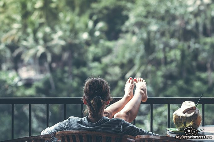 Morning anxiety: woman chilling. Morning anxiety: woman chilling.